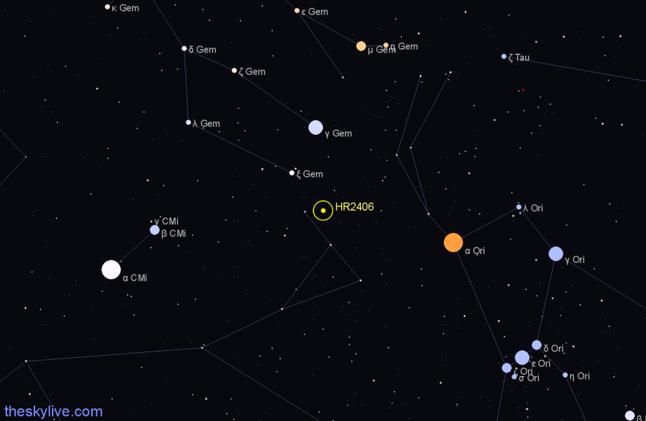 Finder chart HR2406 star