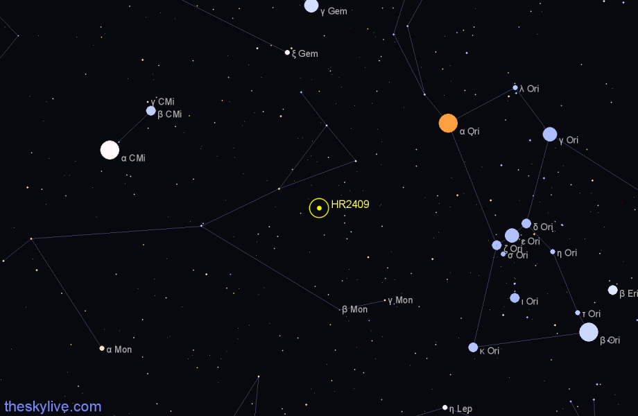 Finder chart HR2409 star