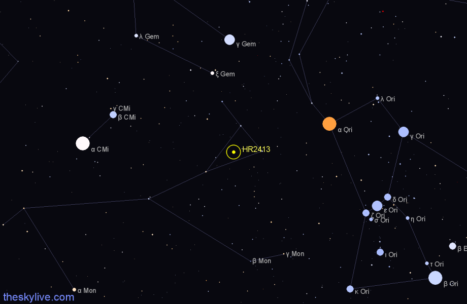 Finder chart HR2413 star