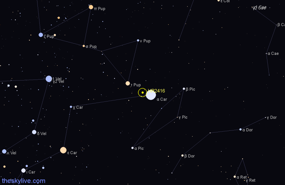 Finder chart HR2416 star