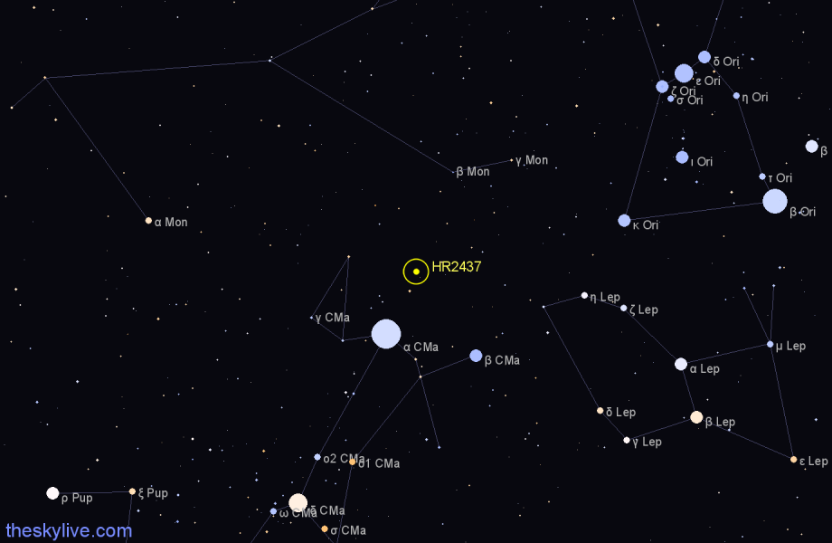Finder chart HR2437 star
