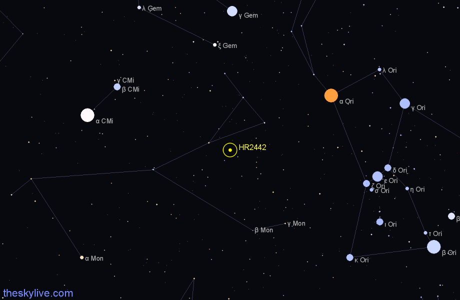 Finder chart HR2442 star
