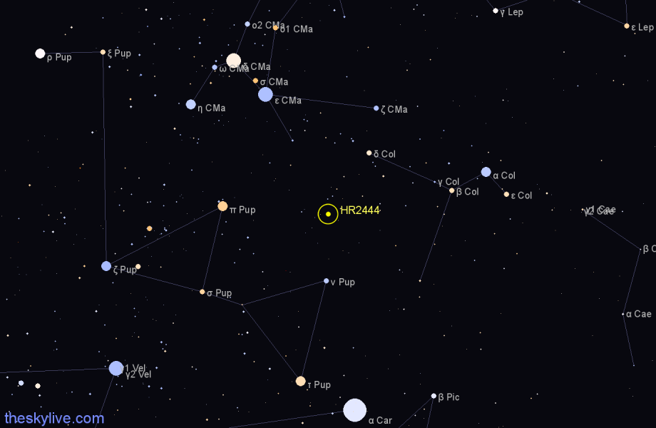 Finder chart HR2444 star