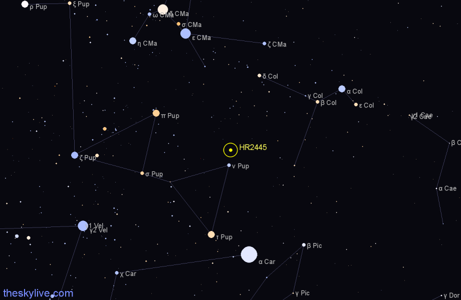 Finder chart HR2445 star