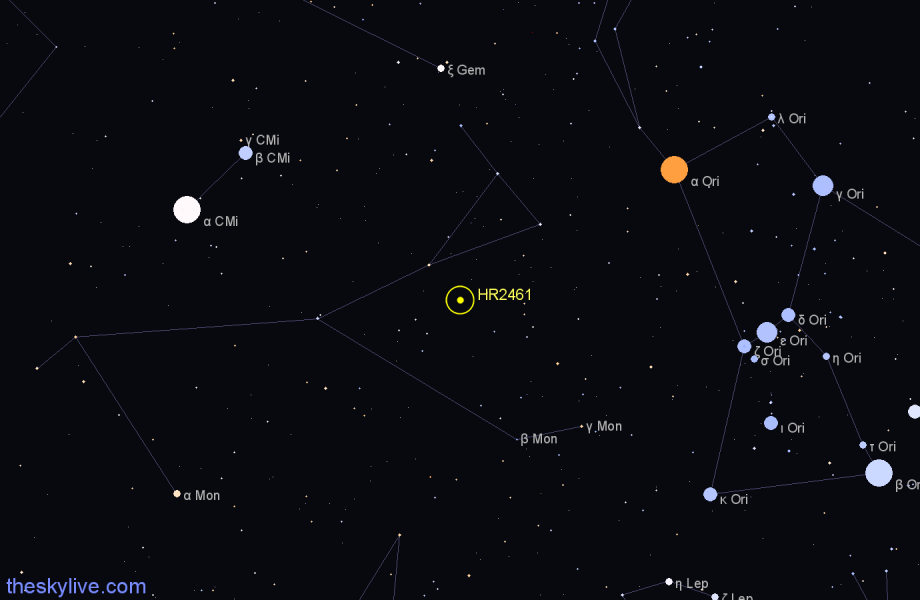 Finder chart HR2461 star
