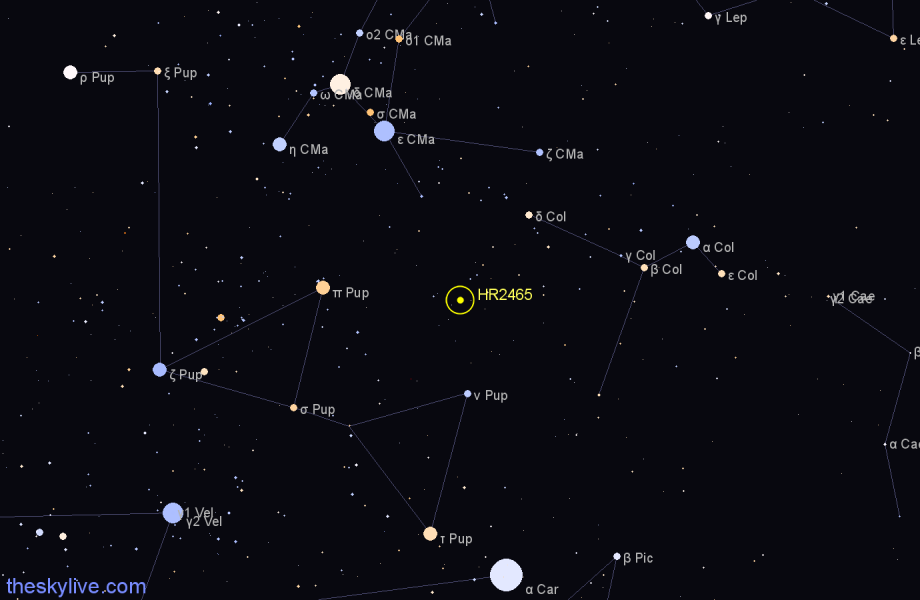 Finder chart HR2465 star