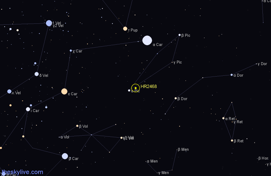 Finder chart HR2468 star