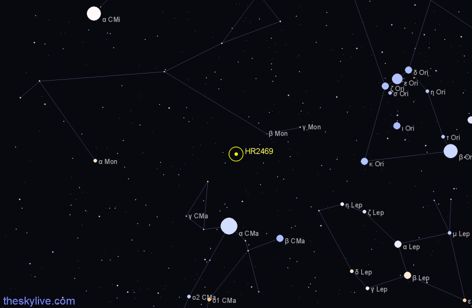 Finder chart HR2469 star