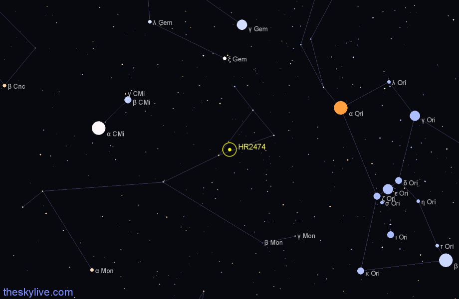 Finder chart HR2474 star