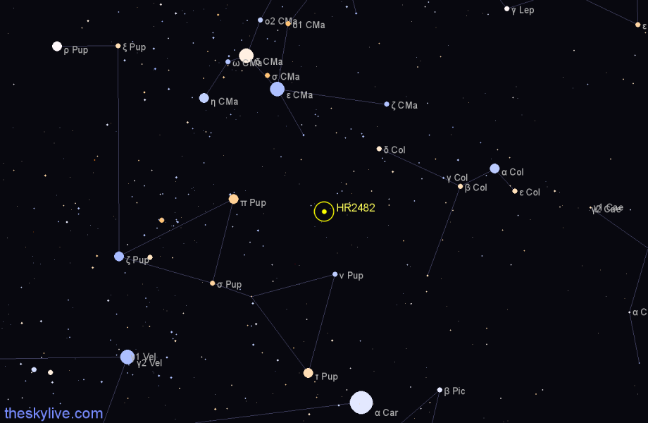 Finder chart HR2482 star