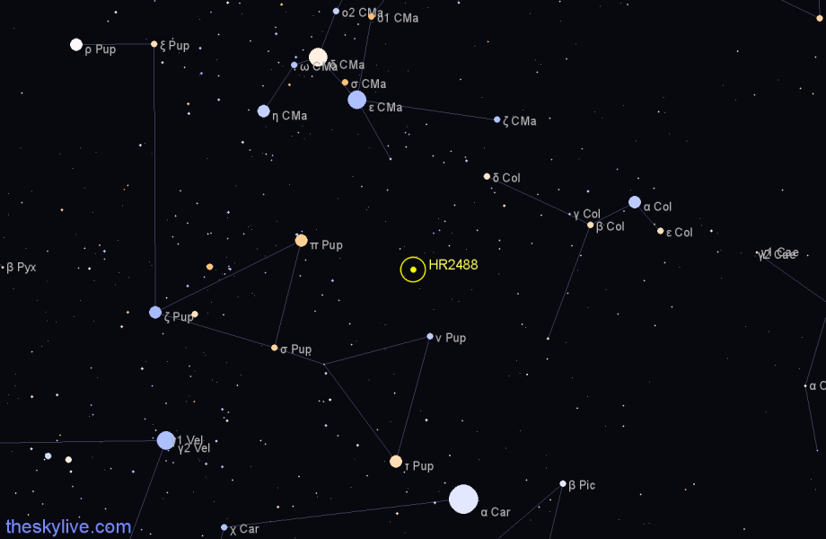 Finder chart HR2488 star