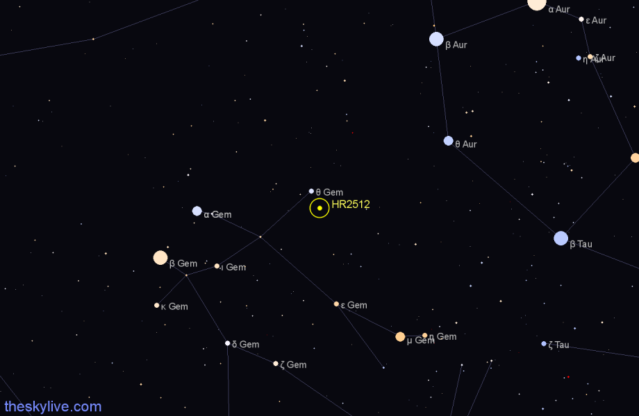 Finder chart HR2512 star