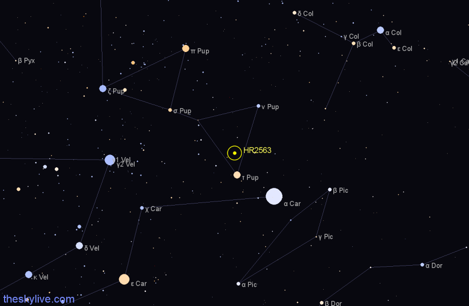 Finder chart HR2563 star