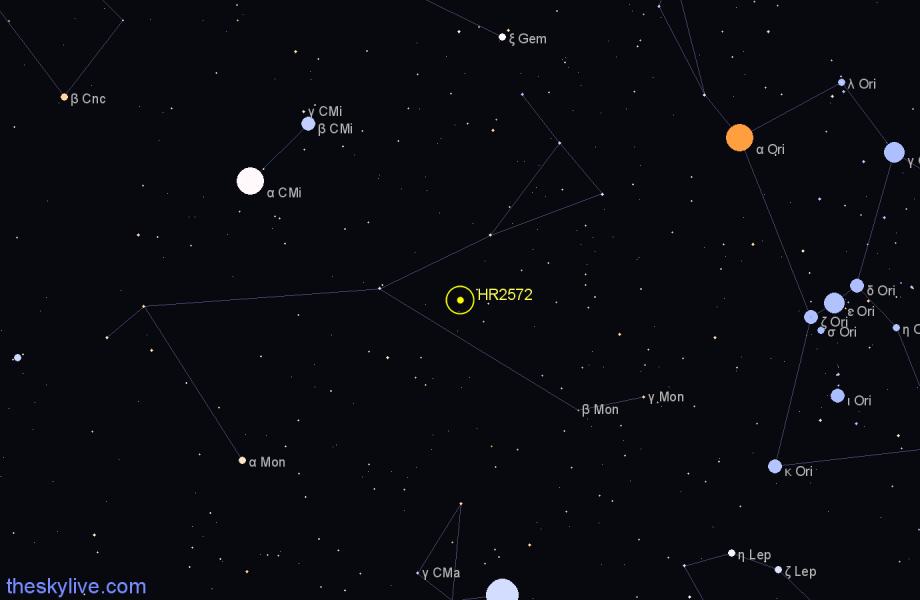 Finder chart HR2572 star