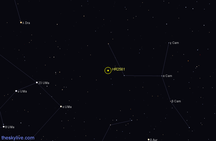 Finder chart HR2581 star