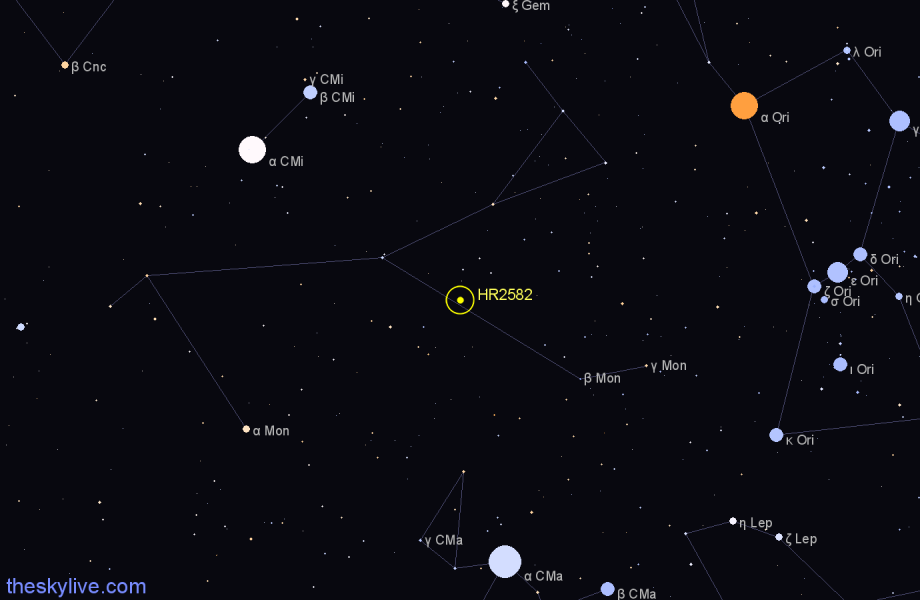 Finder chart HR2582 star