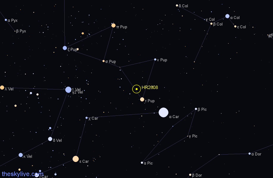 Finder chart HR2608 star