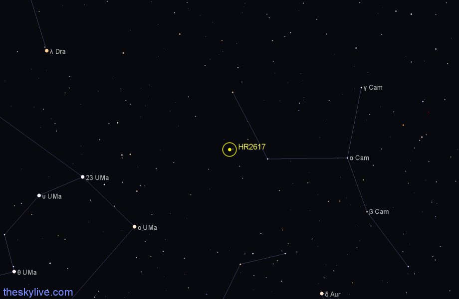 Finder chart HR2617 star