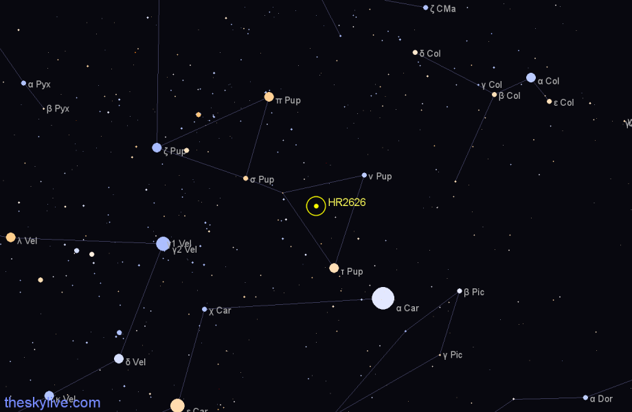 Finder chart HR2626 star