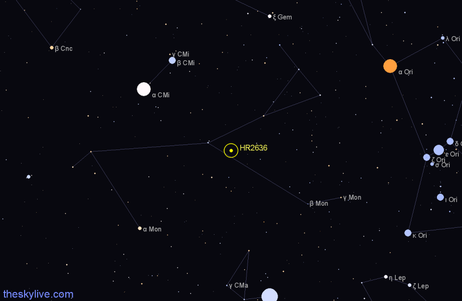 Finder chart HR2636 star