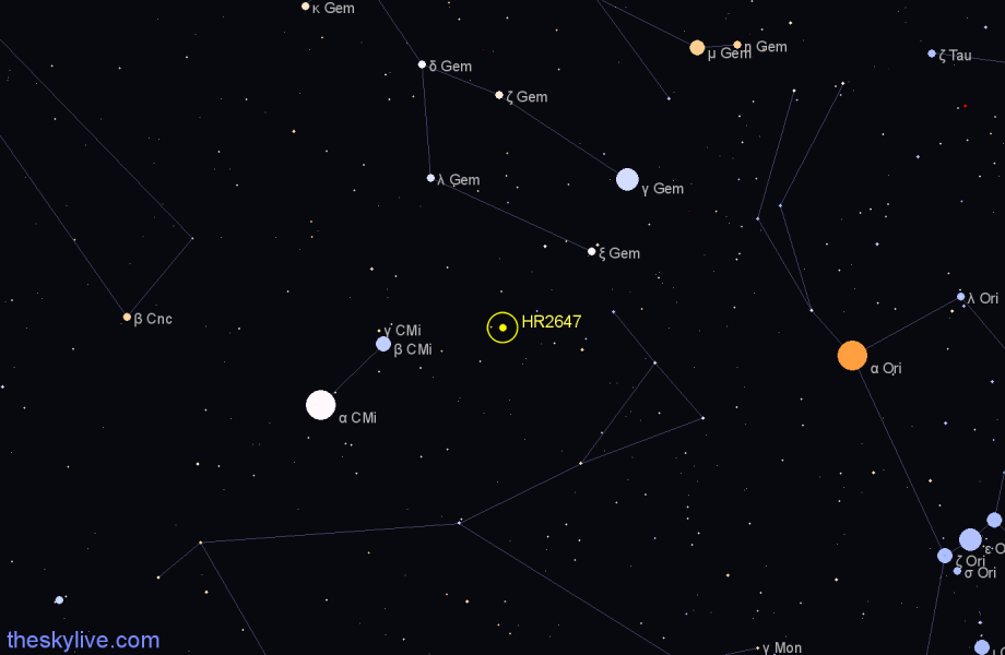Finder chart HR2647 star