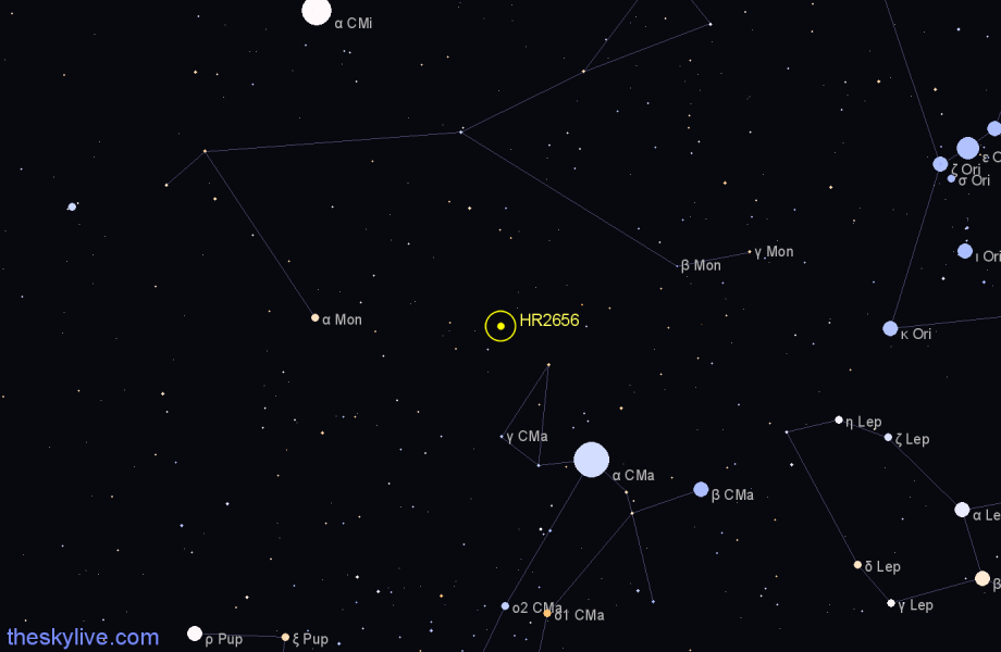 Finder chart HR2656 star
