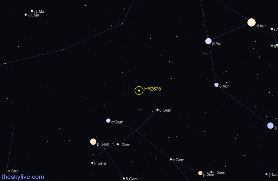 Finder chart HR2675 star