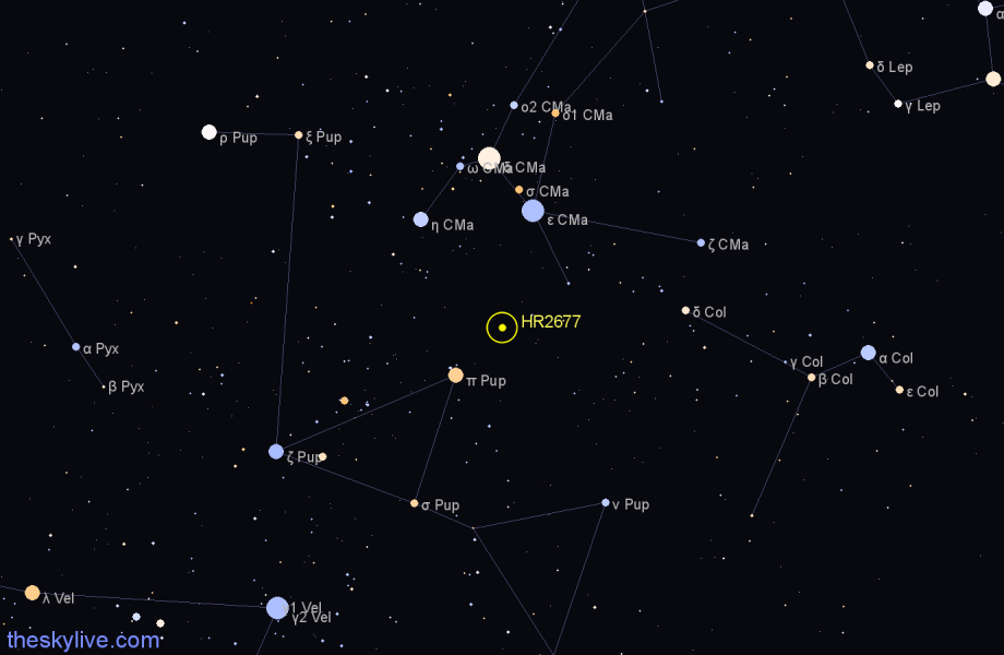 Finder chart HR2677 star