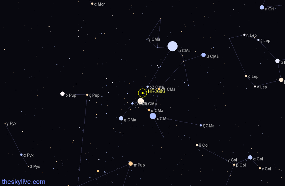 Finder chart HR2686 star