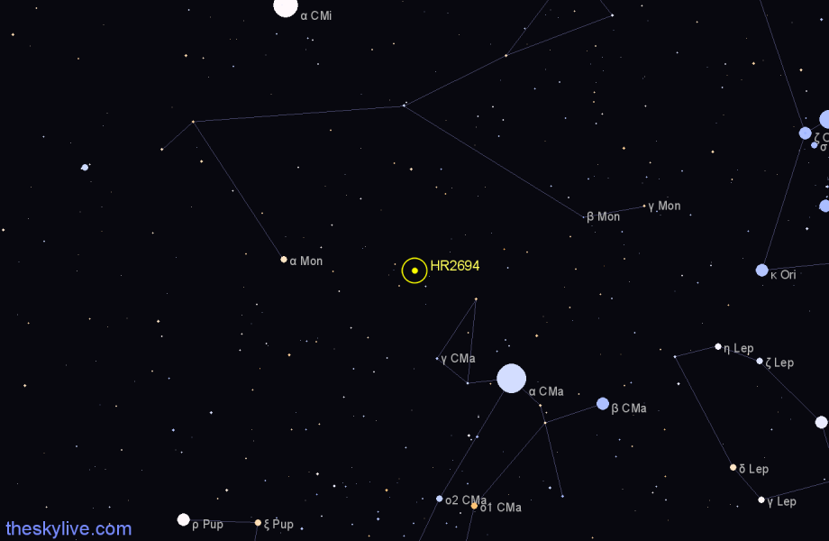 Finder chart HR2694 star