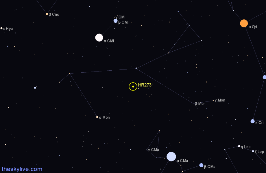 Finder chart HR2731 star