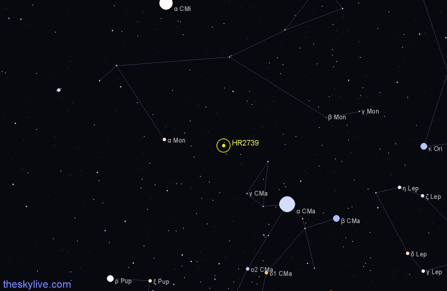 Finder chart HR2739 star