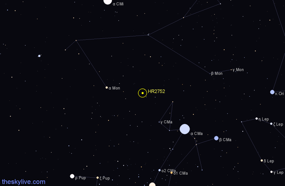 Finder chart HR2752 star