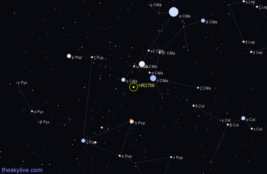 Finder chart HR2756 star