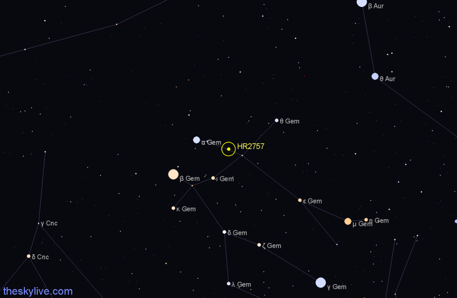 Finder chart HR2757 star
