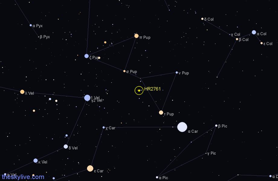 Finder chart HR2761 star