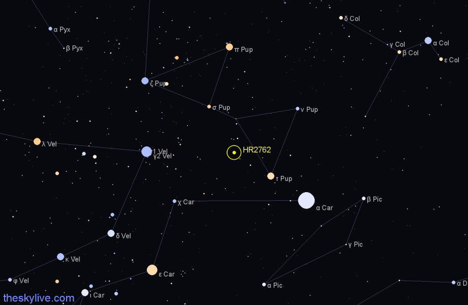 Finder chart HR2762 star