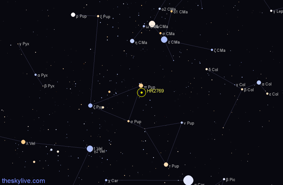 Finder chart HR2769 star