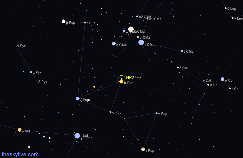 Finder chart HR2770 star