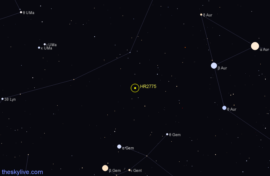 Finder chart HR2775 star