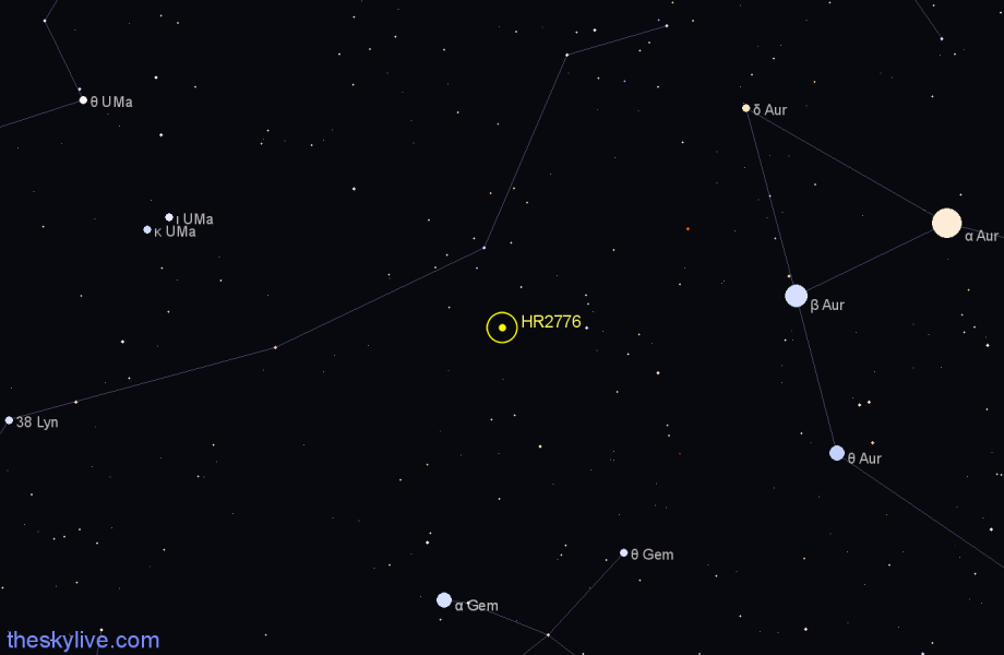 Finder chart HR2776 star