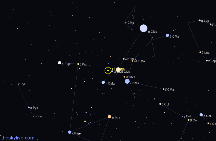 Finder chart HR2786 star