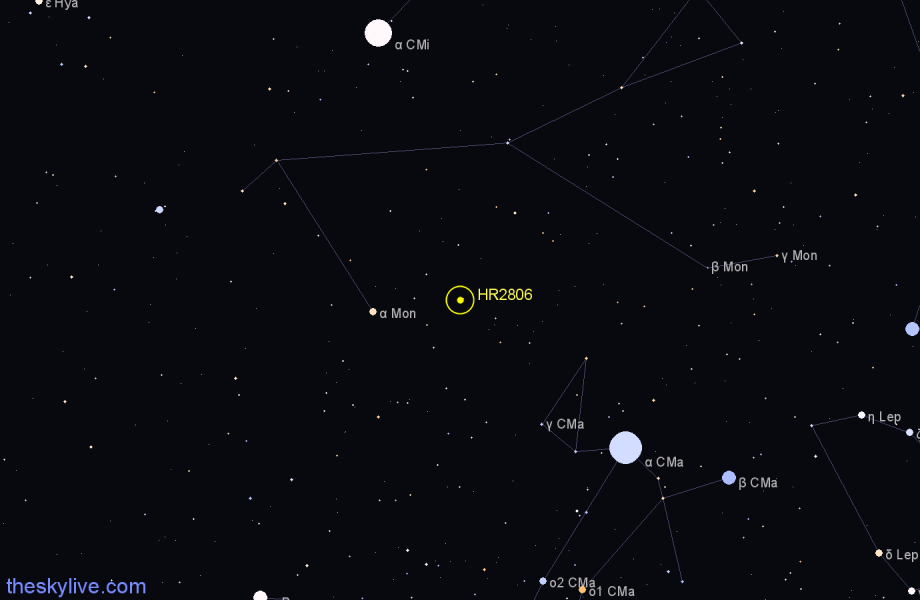 Finder chart HR2806 star