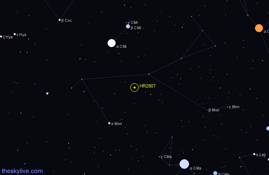 Finder chart HR2807 star