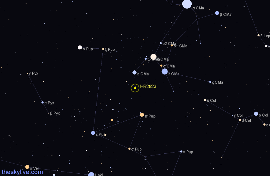 Finder chart HR2823 star