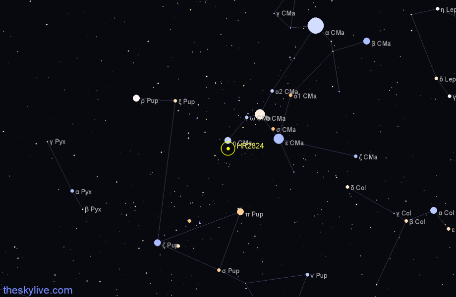 Finder chart HR2824 star