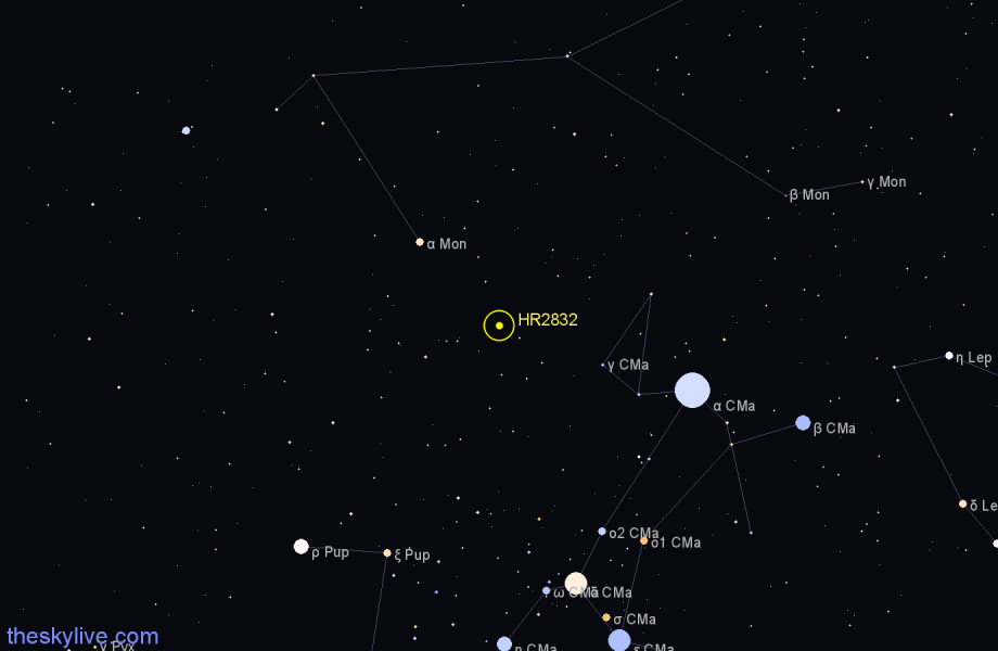 Finder chart HR2832 star
