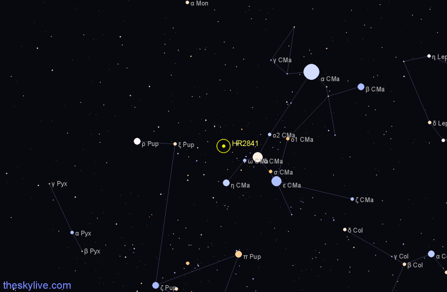 Finder chart HR2841 star