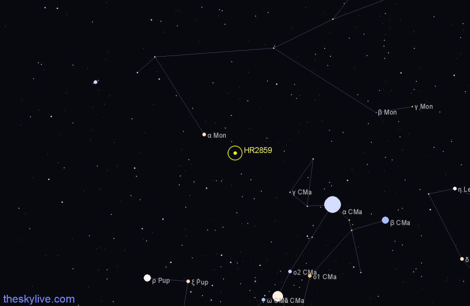 Finder chart HR2859 star
