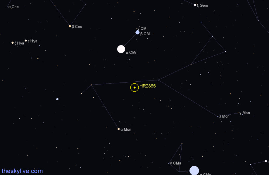 Finder chart HR2865 star